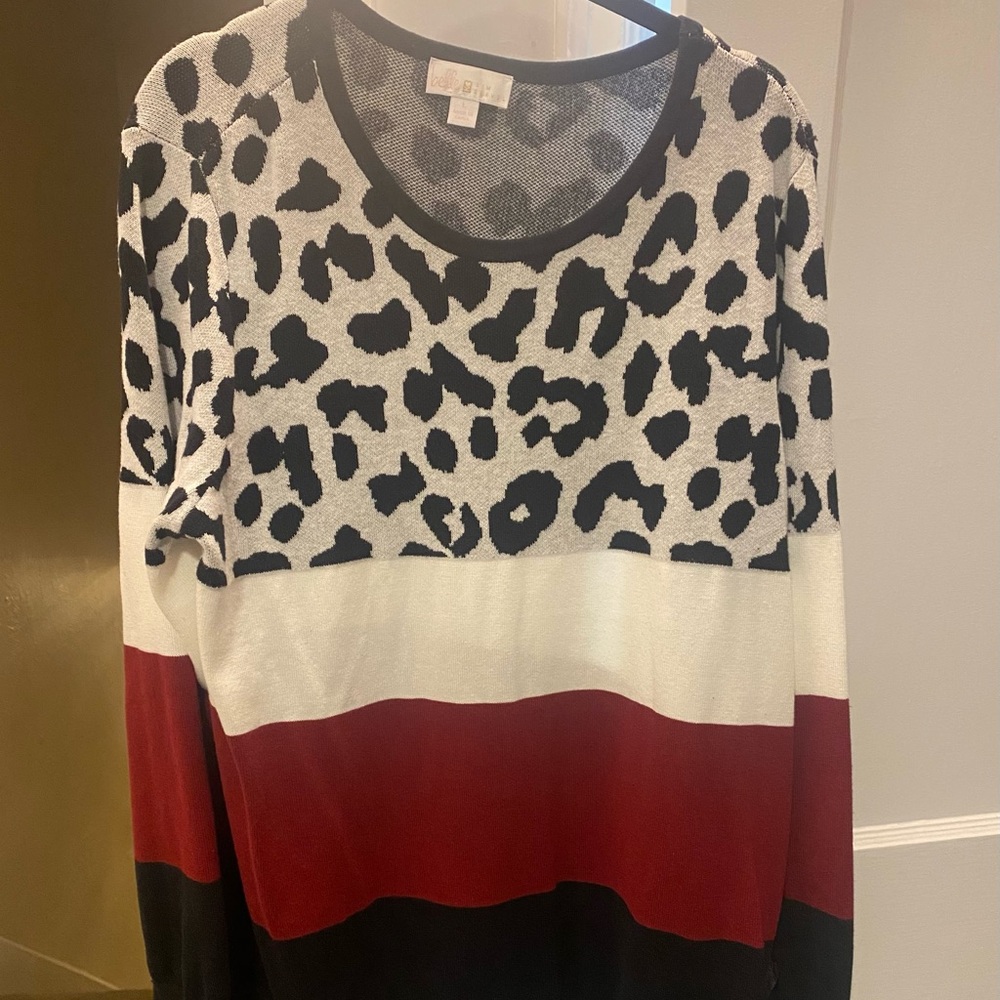 N W/ OUT TAGS Kim gravel color Block Sweater